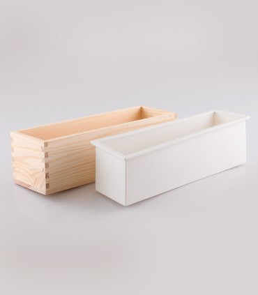 Soap mold, Brick, with wooden box